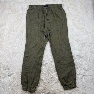 Madewell Women's Linen Blend Light Weight Draw String Joggers Green Medium
